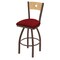 Holland Bar Stool Co 25" Swivel Counter Stool, Bronze Finish, Nat Back, Graph Ruby Seat 83025BZNatMplB016 - alternate 1